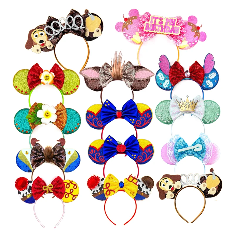 

2024 Mickey Mouse Ears Headband Amusement Park Festival Party Hair Bow Women Girls Cosplay Hairband Gift Kids Hair Accessories