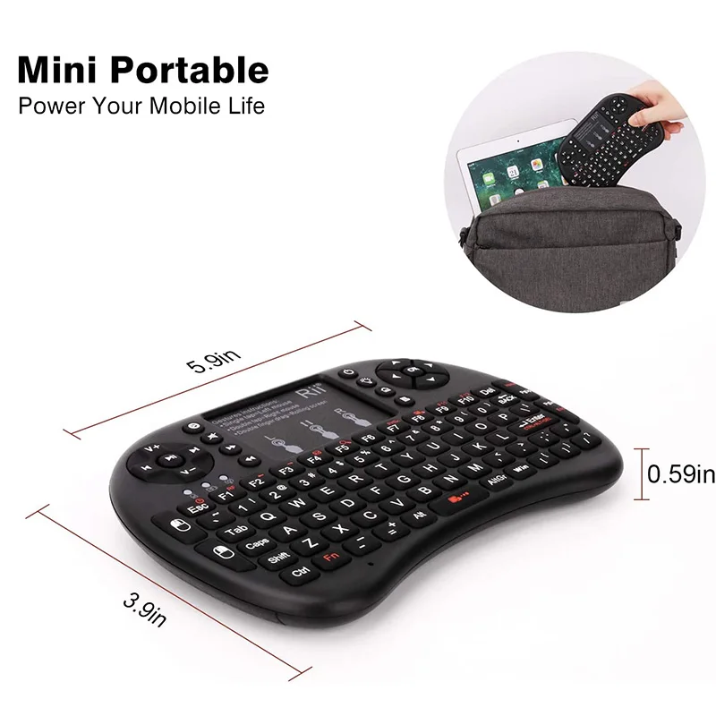 Rii Mini Teclado Bluetooth com Touchpad Backlit Portátil 2.4ghz Teclado sem Fio para Smartphones Portátil pc Windows Mac Caixa de tv - Imagem 4