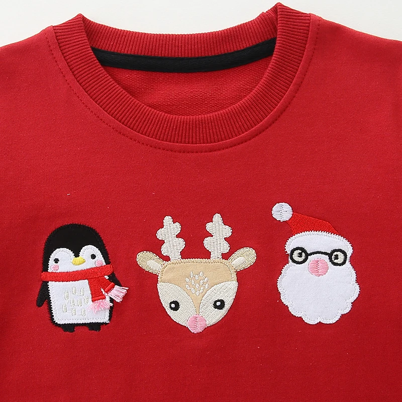Autumn Spring Toddler Baby Boys Kids Clothes Children's Clothing Cartoon Christmas Red Sweatshirts Tops Cotton
