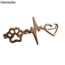 

Hanreshe Heart Dog Paw Pins Vet Gift Gold Plated Brooch Jewelry Veterinarian Pet Doctor Animal Lover Medical Nurse Lapel Pins