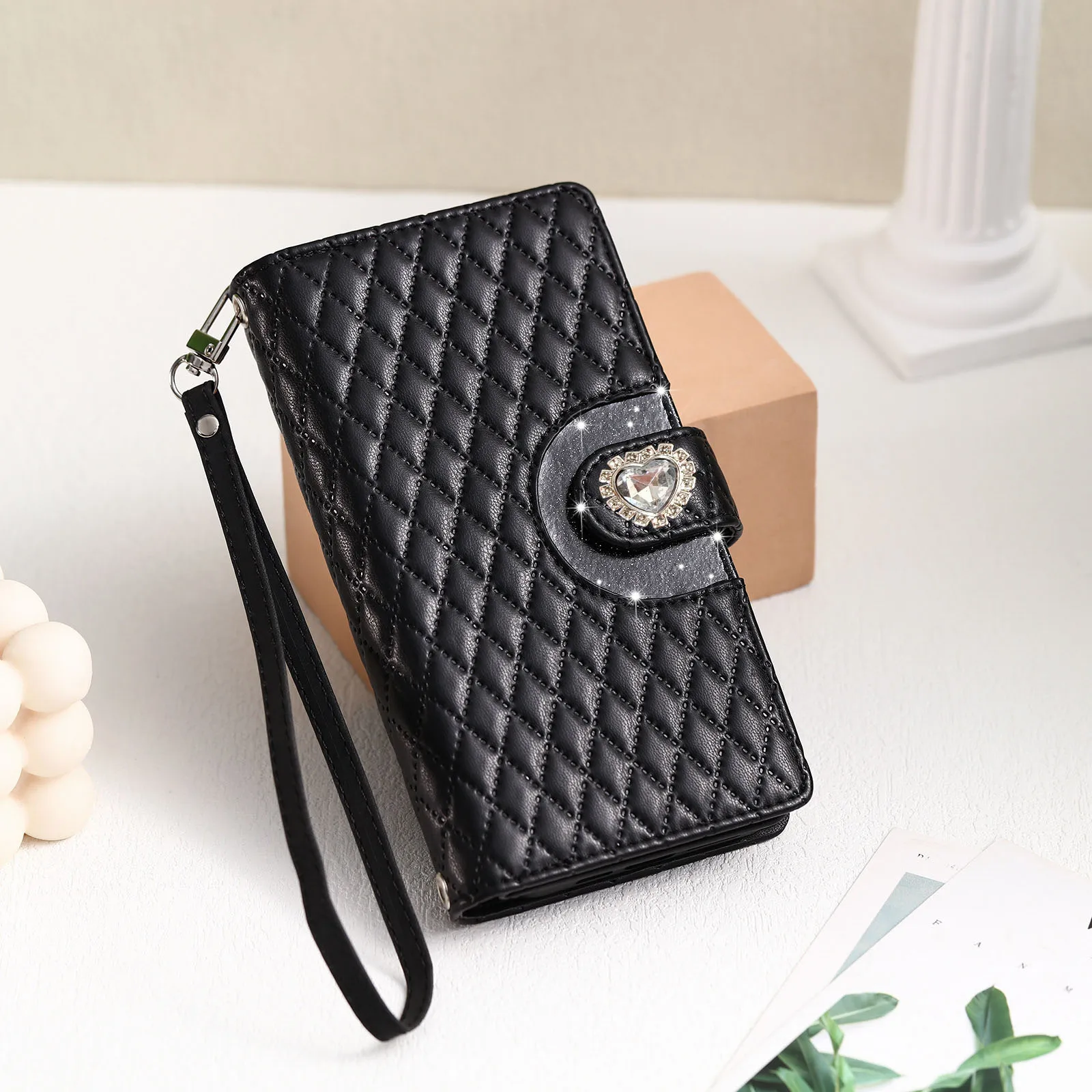 핸드폰케이스 갤럭시 퀀텀 5 4 와이드 6 2 커버 지갑 스트랩 케이스 크로스바디 가죽 멀티 카드 진 점프 9 지퍼 버디 3  5G-모바일 11번가