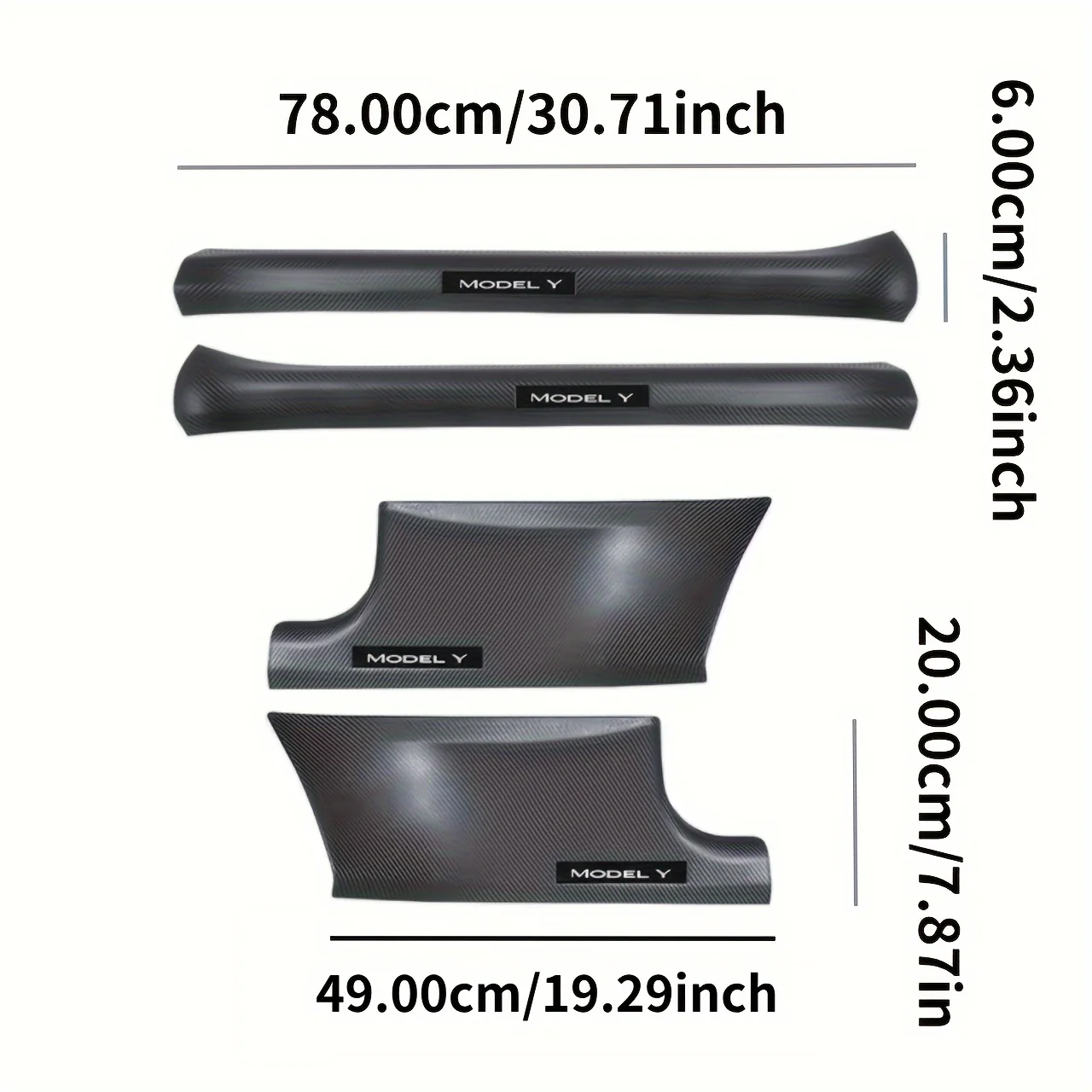 For Tesla Model Y- Threshold Bar Protection ABS Carbon Fiber Stripe Welcome Pedal Accessory Tesla protection Accessories
