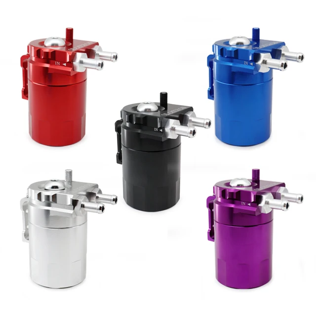 Universal 300ml 2-Port Oil Catch Can Compact Baffled Aluminum Reservoir Oil Catch  Tank Fuel Tank Two hole breathable Kettle - AliExpress