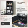 Fluted Makeup Vanity Desk with 36" HD Lighted Mirror, 48" Big Modern Vanity Desk with Mirror and Lights, Dressing Table 5