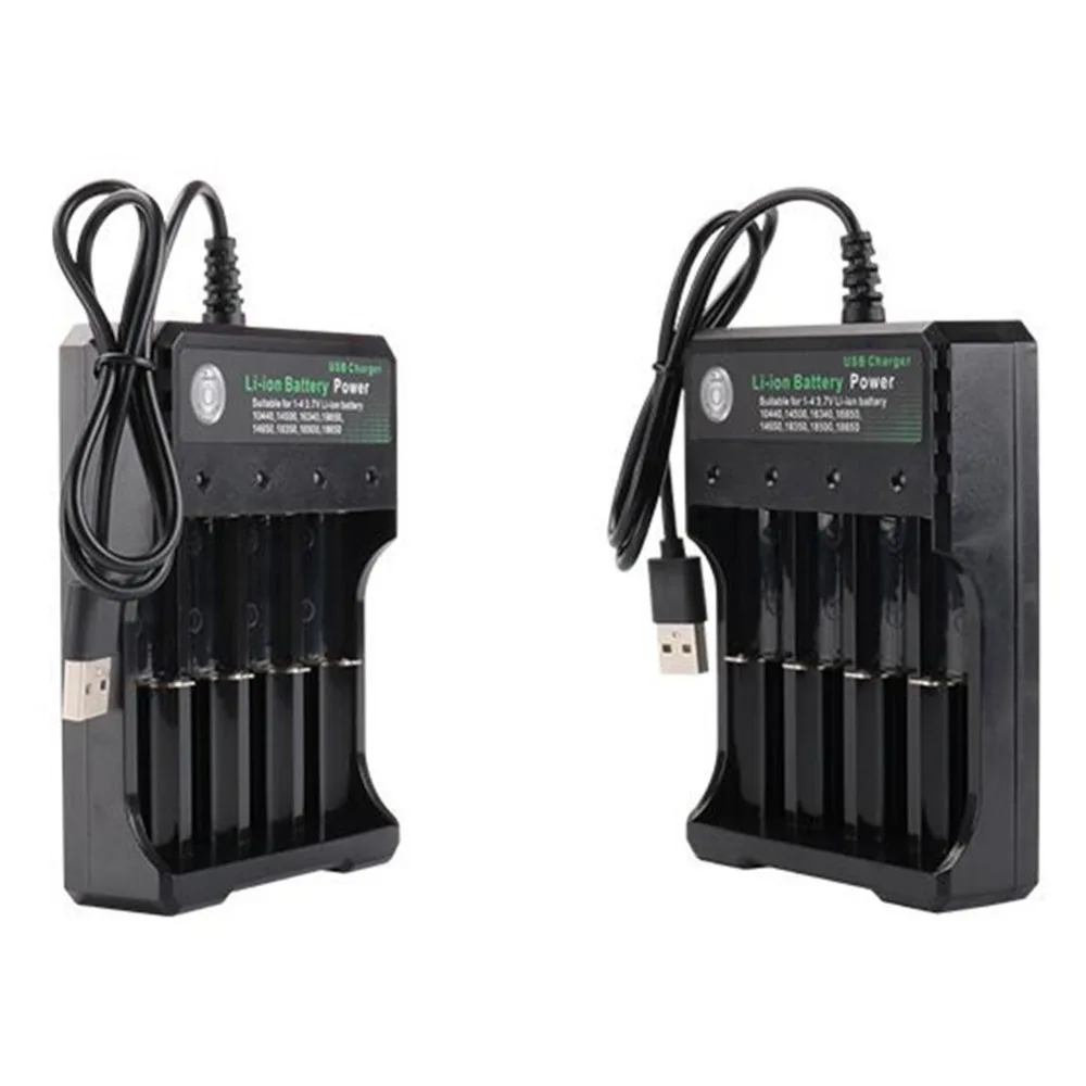 4 Port 18650 Battery Charger 2x 3x 4x Slots Dual 3.7V Rechargeable Lithium Battery USB Charger For 16340 14500 18650 18500 26650