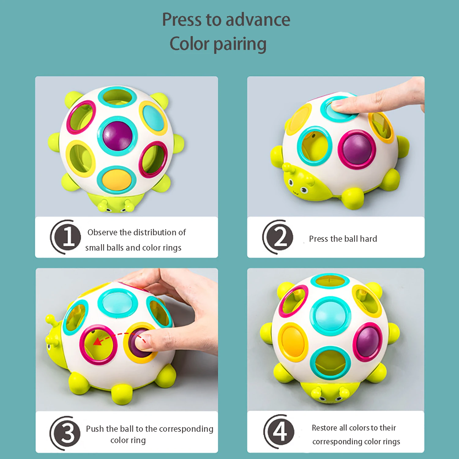 Children's Finger Beetle Fine Training Hand Eye Coordination Digging Hole Ball Puzzle Early Education 5