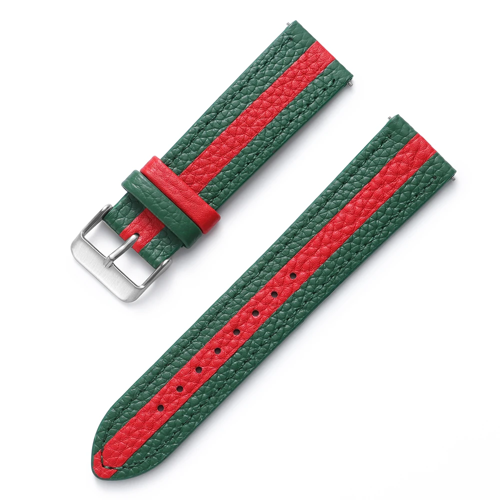 Premium Leather Watch Straps - Elegant Cowhide Bands in Black, Brown, and White