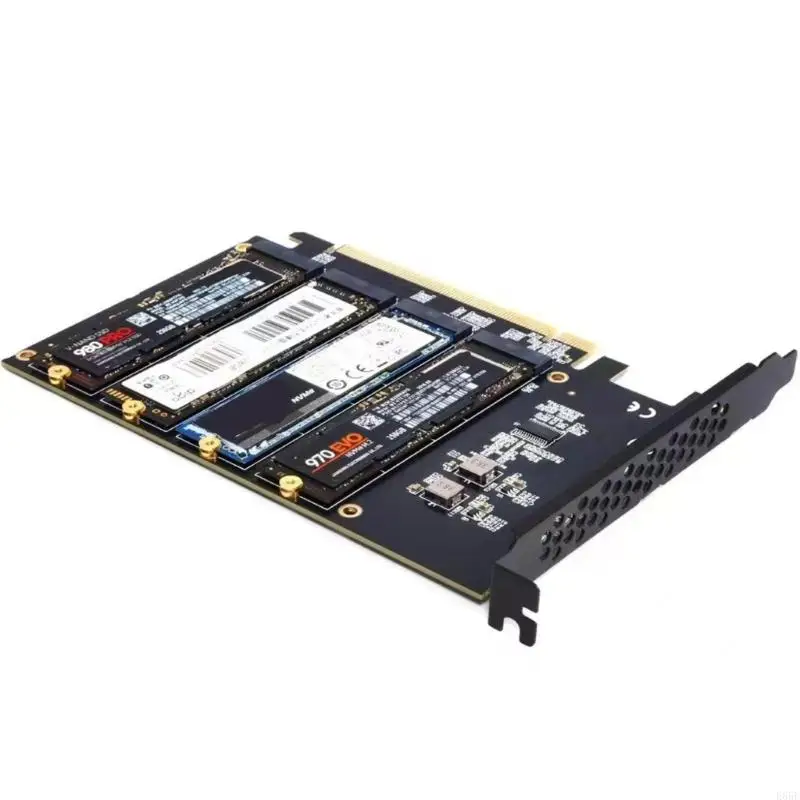 E65E PCIE X16 to M.2 NVME Expansion Card 4 Full Speed Port Transfer VROC Card