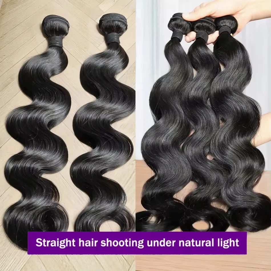 Body Wave 100% Human Hair Bundles 10A Raw Hair Extensions Brazilian Natural Black 3 4 Bundle Deals Unprocessed Weave 30 40 Inch
