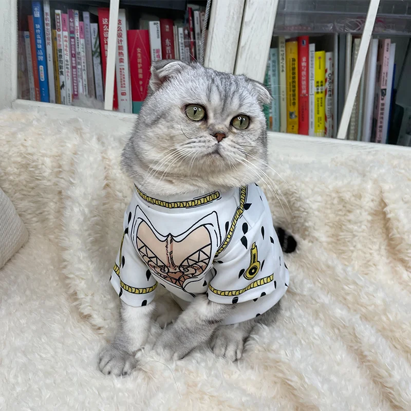 Jojo Bizarre Adventure Pet Clothes Bruno Buccellati Cat T-Shirt Puppy Clothes Bruno Buccellati Cos Pets Dress Up