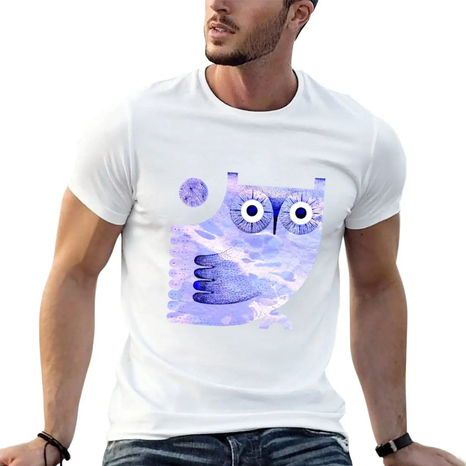 

New Night Owl 2 Light Blue T-Shirt sweat shirts T-shirt for a boy mens t