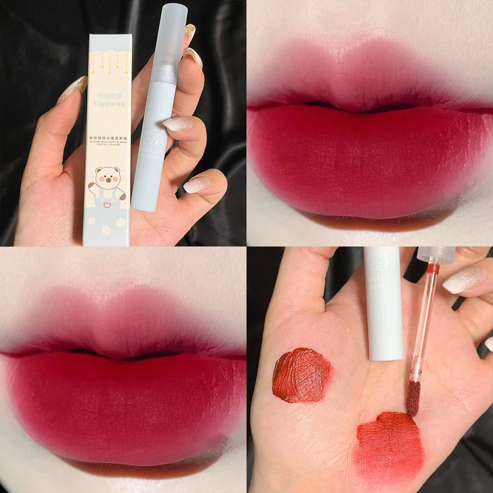 thumbnail image 1 of Dark Brown Lipstick Matte Punk Lip Gloss Sexy Cool Toned Long Lasting Non-Stick Cup Liquid Lipstick Lip Mud Makeup Cosmetics, 1 of 5