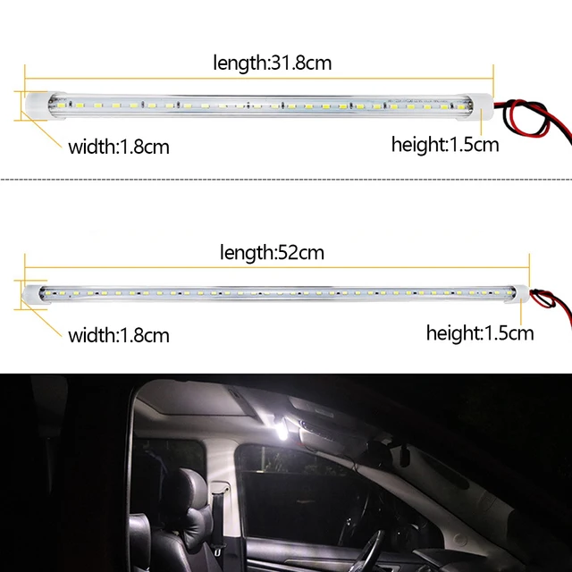 Kaufe 1/2/4 Stück 50 cm 12 V 24 V 36 LEDs Auto-Innenlichtleiste