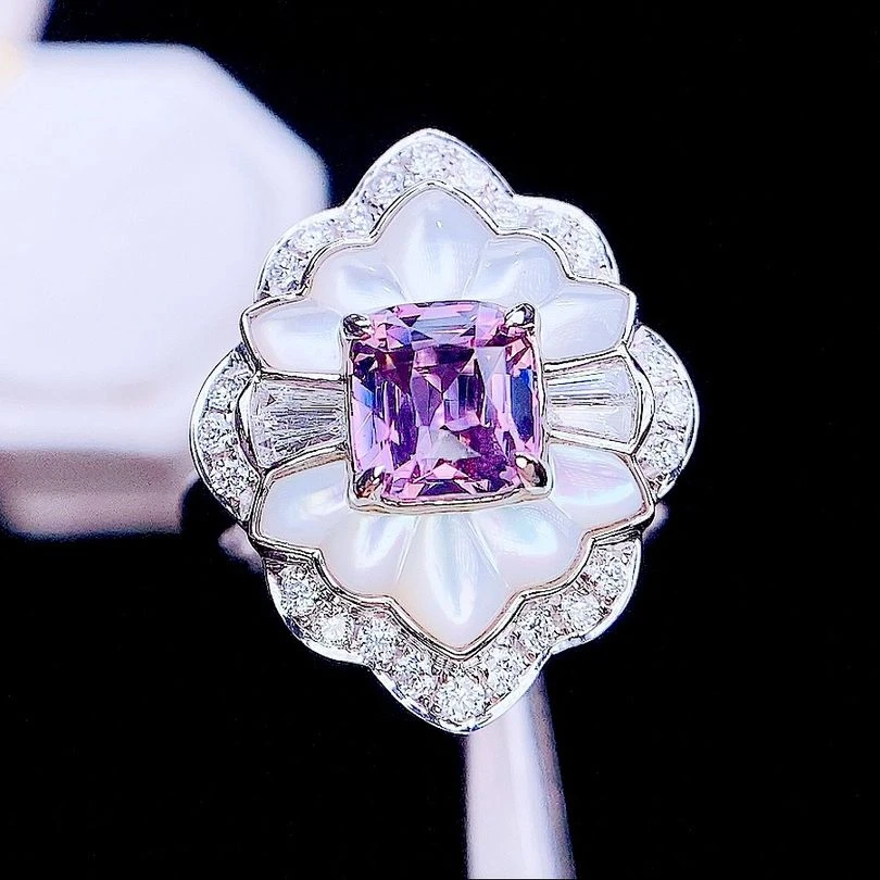 HJY GUILD Fine Jewelry 18K Gold AU750 Natural Purple Spinel 1.82ct