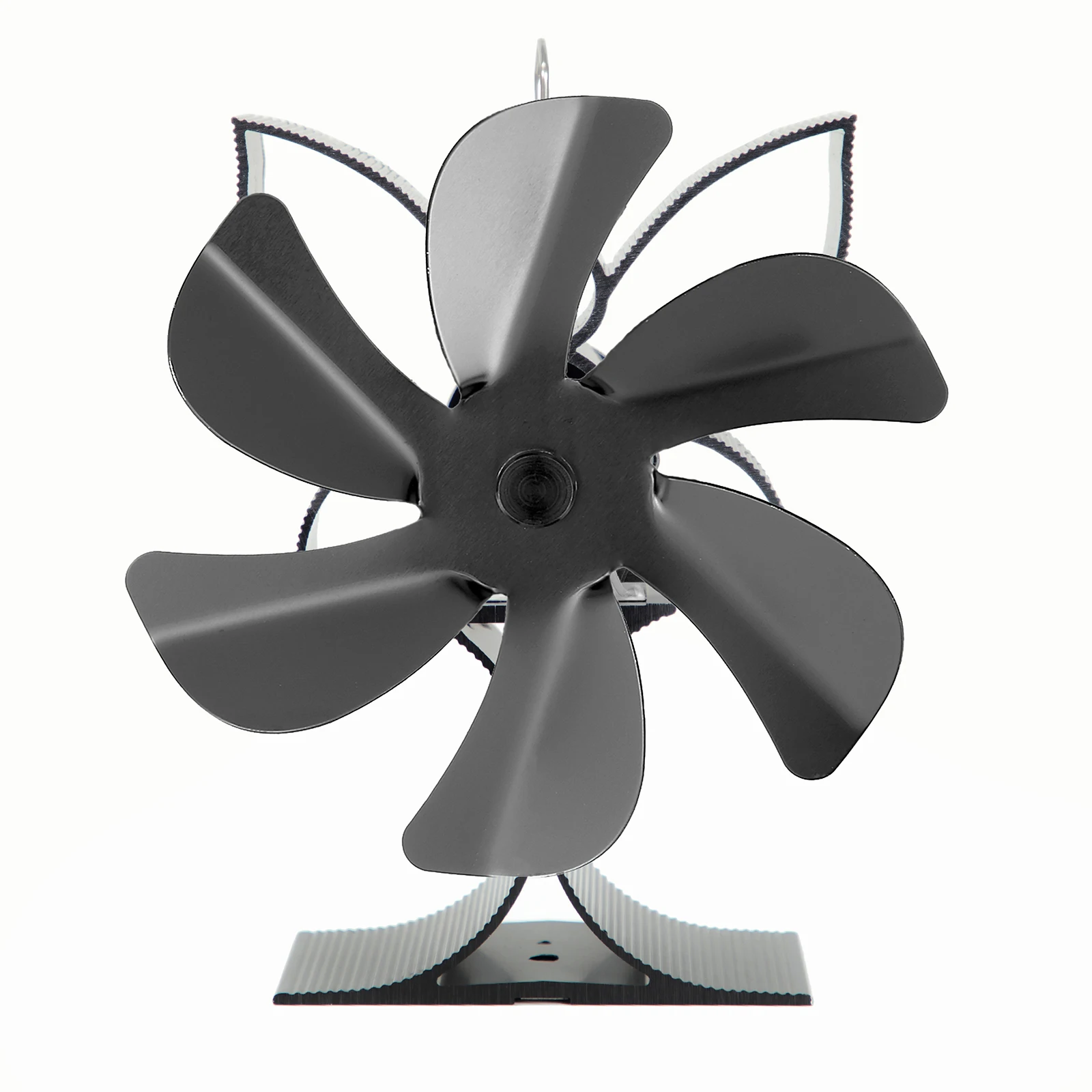 Stove Fan Fireplace Fan Home Accessories 1400rpm 6 Blade Aluminum Black Color Silent Operation Home Improvement