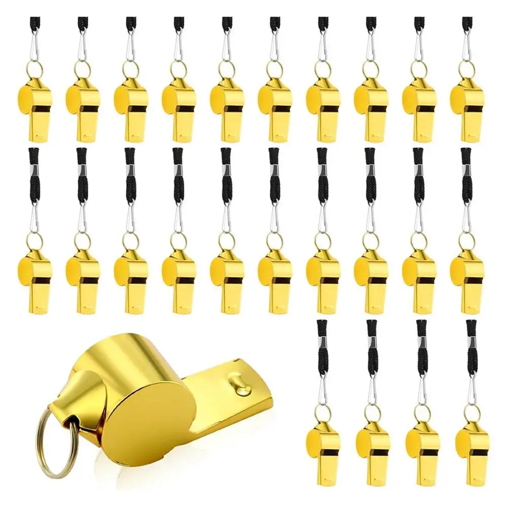 Steel Whistle Loud Metal Whistles With Lanyard Professional Referees Lifeguards Survival Sport 1 Pack