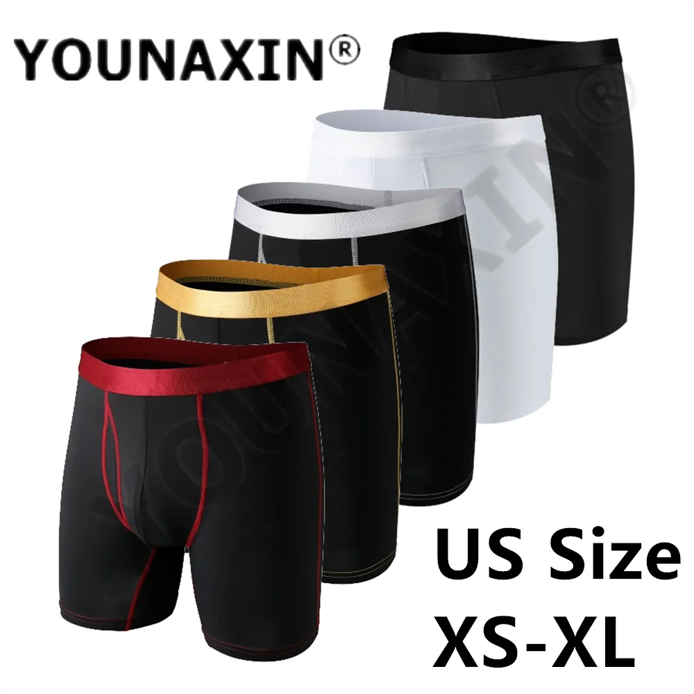 

5 Pcs Mens Long Leg Undies Sports Underwear Boxers Shorts Briefs US Big Size Panties Plus Underpants Knickers XS S M L XL