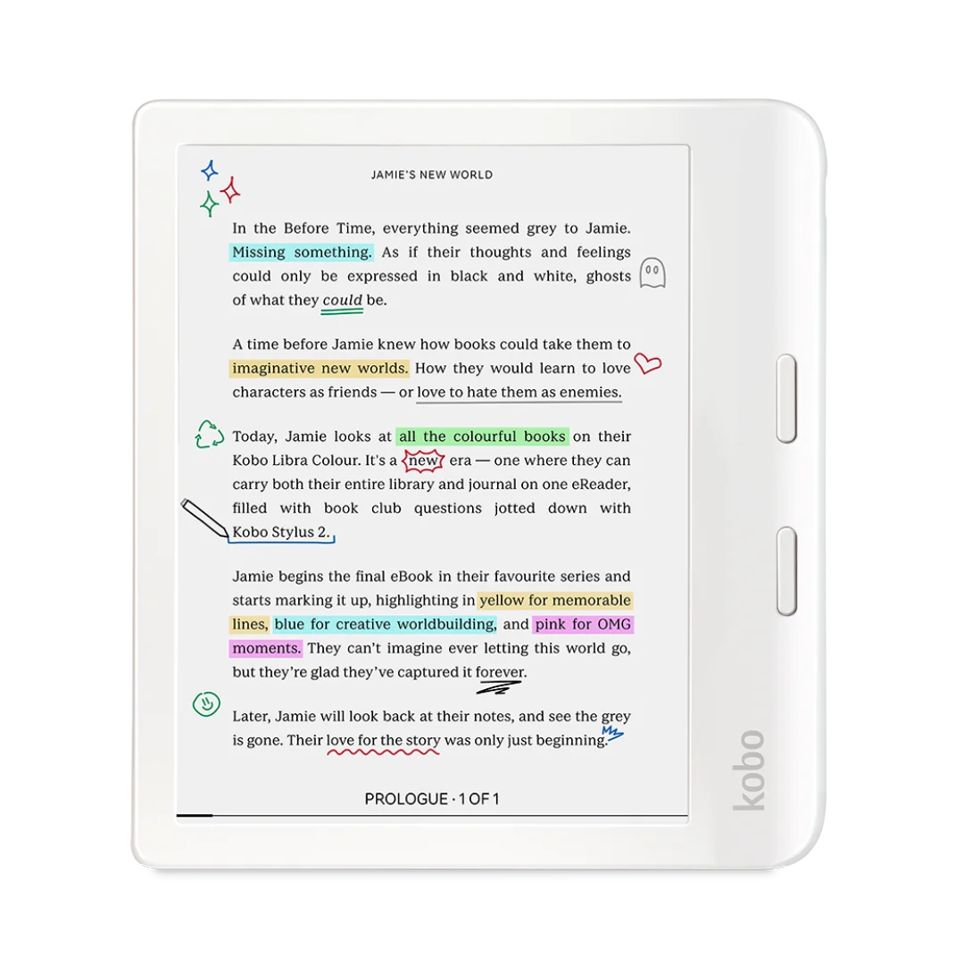 7&rdquo; Kobo Libra Colour eReader Glare-Free Colour E Ink Kaleido&trade; 3 Display Dark Mode Option Audiobooks Waterproof