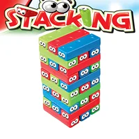 Timber Tower Block Stacking Game, Colored Cartoon Plastic Building Blocks Board, Educational Toy Game, Brick Tower Stacking Game 1