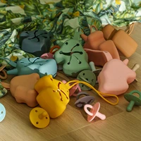 New Design Baby Pacifier Holder Bag Cartoon Animal Shape Silicone Infant Portable Soother Container Box Nipple Storage Box 2