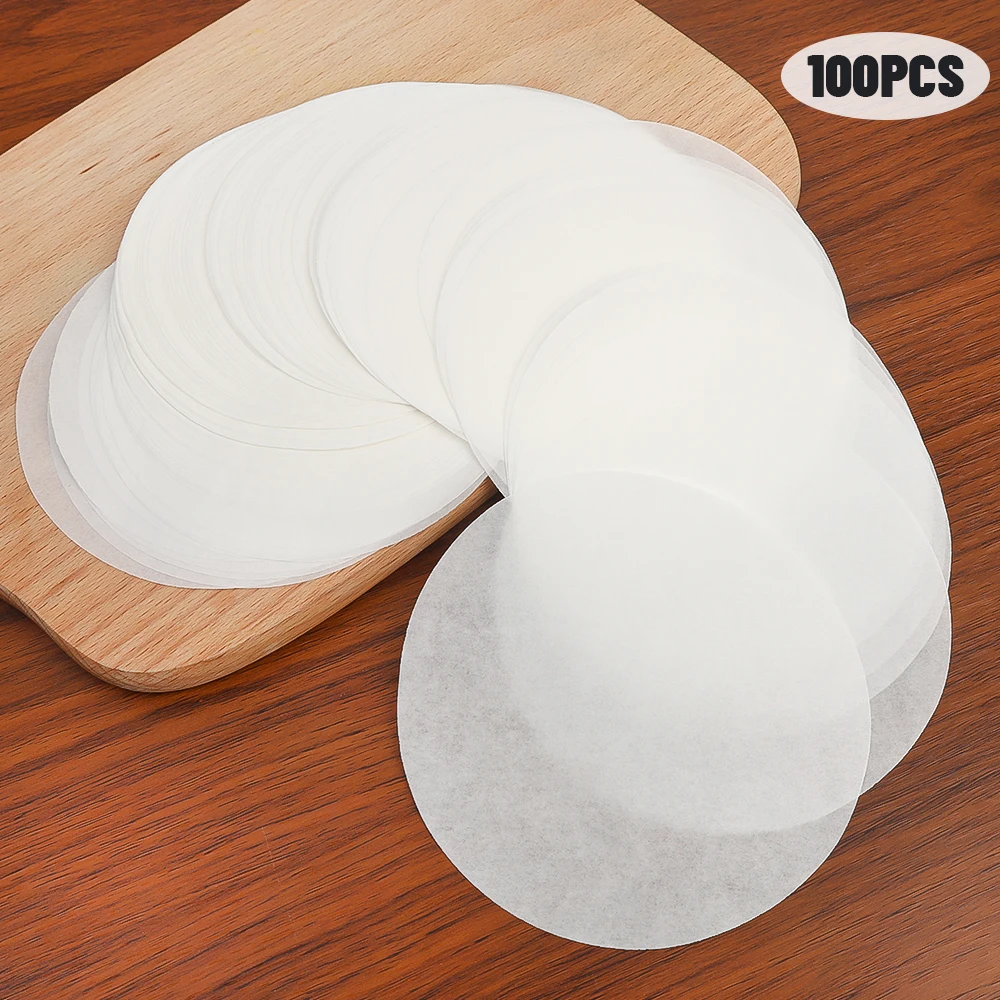 100PCS Disposable Oil Paper Food Grade Thickened Anti-Stick Hamburger Meat Cake Bread Paper Kitchen Baking Dessert Pad Papers
