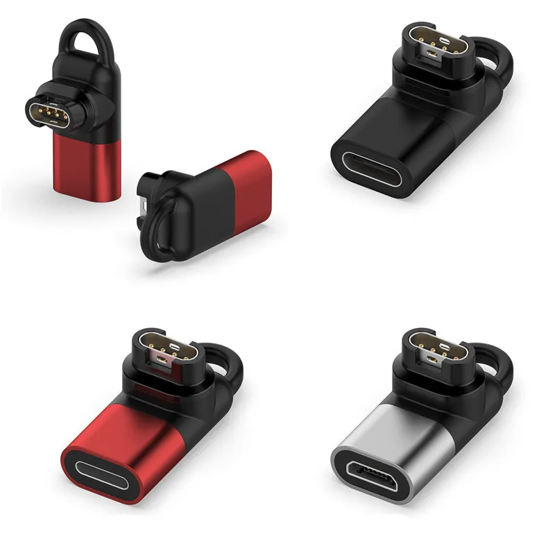 Type C/Micro/ios USB Female to 4pin Charger Adapter for Garmin Fenix 7/6/5 instinct 2S Venu 2 plus EPIX Watch Charging Converter