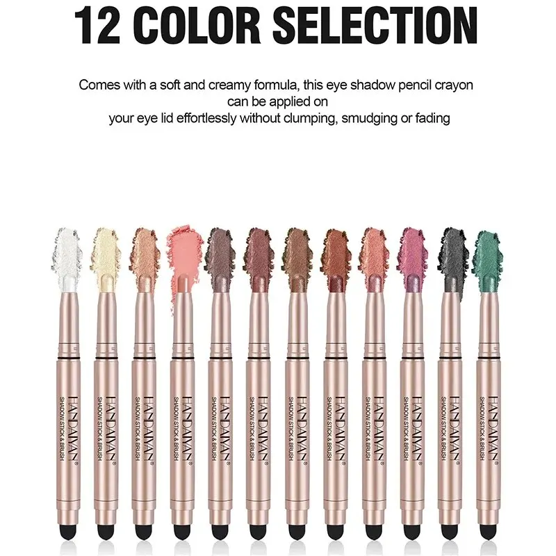 Eyeshadow Stick 12 Colors Matte Contouring and Highlight Cream Waterproof