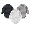 Cotton Fabric Baby Clothes Turtleneck Jumpsuit 0 To 24 Months Solid Bodysuit Comfortable Soft For Newborn Baby Boy Girl Romperbo 1