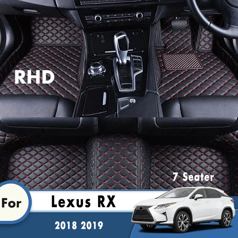

Автомобильные коврики RHD на заказ для Lexus RX 2022 2021 2020 2019 2018 2017 (7 местный), аксессуары для салона автомобиля, коврики с педалью