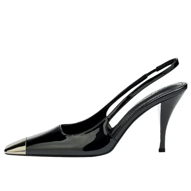 Elegant Woman Sandals High Heeled Sexy Closed Toe Footwear Summer Slingback Pointed Fashion Dress Ladies Shoes Women Slingback Sandals Women High Heels Shoes Women Dress Shoes