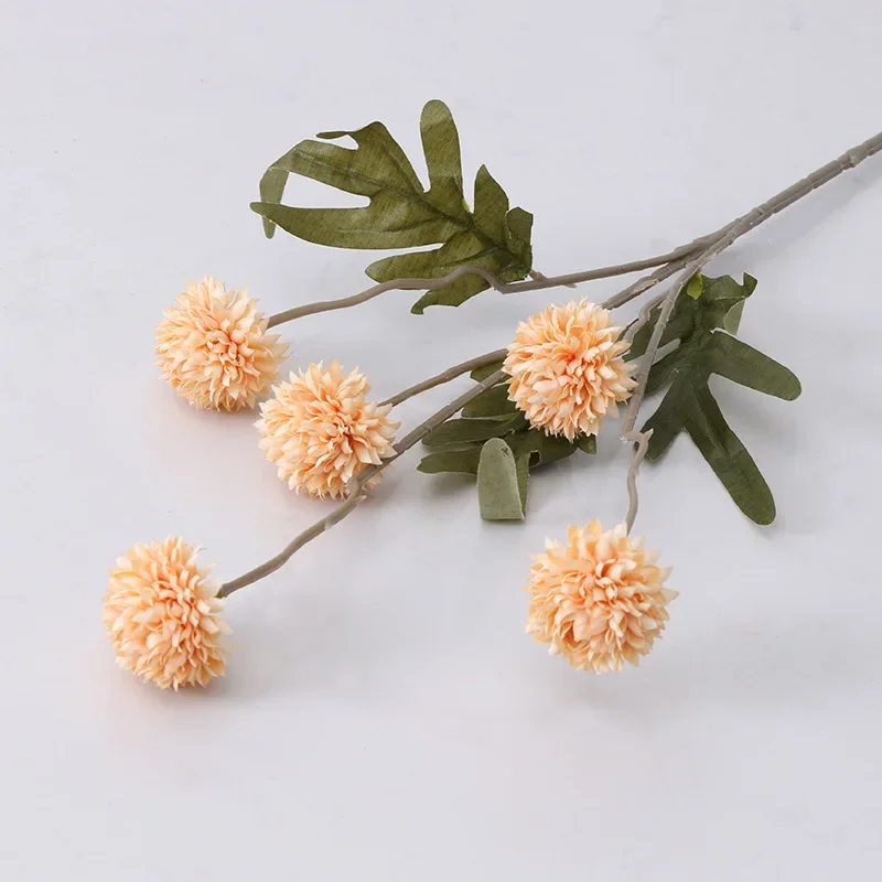 Artificial Flowers 4pcs Artificial Flowers Dandelions Ornament Decorative Dandelion Bouquet Faux Dandelion Flowers Grace Plastic Bride Puff Ball