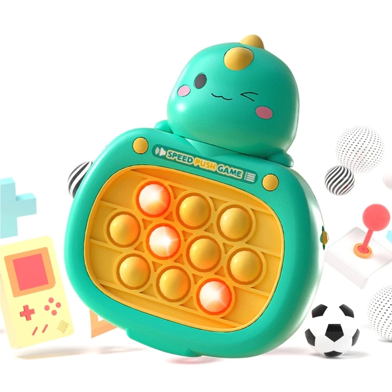 

Kids Fun Handheld Electrical Speed Push Game Machine Cartoon Cat Dinosaur Style Puzzle Game Anti-Stress Fidgets Toy for Boy Girl