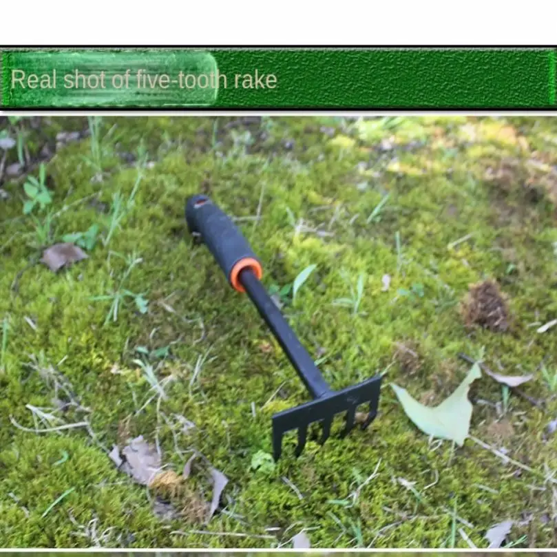Thickened Garden Rake Durable Anti-Rust Five Claw Tooth Loosen Soil Rake Removing Weeds Grass Digging Gardening Tool 3