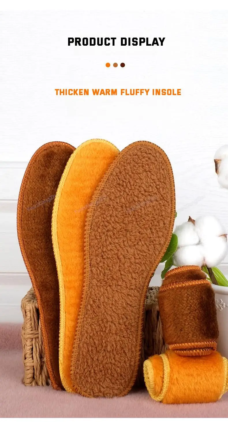 Winter Warme Einlegesohle für Schuhe Verdicken Plüsch Schnee Stiefel Schuh Sohle Thermische Einfügen Sport Laufsohlen Männer Frau Heizung Pads – Detail 9