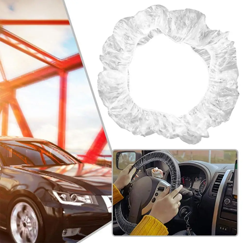 

Elastic Plastic Anti-Dust Oil-Proof Universal Disposable Steering Wheel Covers for Auto Beauty Styling Shop O3G9