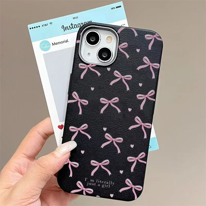 Elegant Black Bow Shockproof Silicone Phone Case
