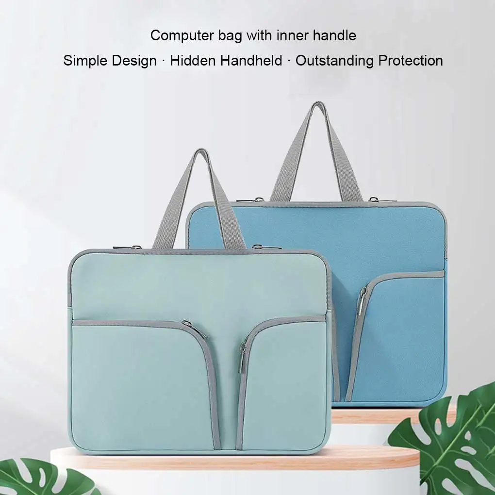 

Laptop Sleeve with Handle Waterproof Case Portable Bag Compartments Casual