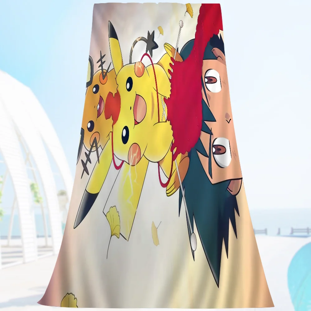bilibili Cute P-Pokemon P-Pikachu Towel Microfiber Beach Towel Absorbent Quick Soft Yoga Swimming Resort Mountain Climbing Towel 5
