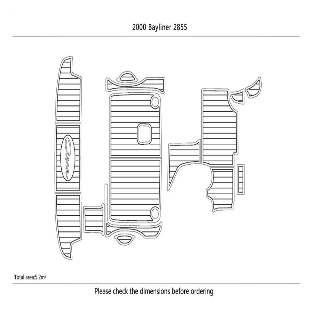 

2000 BAYLINER 2855 Cockpit swimming platform 6mm EVA TEAK FLOOR Non-slip mat SeaDek MarineMat Gatorstep Style Self Adhesive