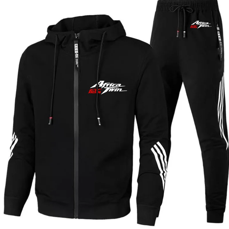 

Africa Twin Crf 1000 L Crf1000 2023 Men's Brand New Zipper Sets Spring And Autumn Hoodie Hooded Tracksuit Sweatpants Suit