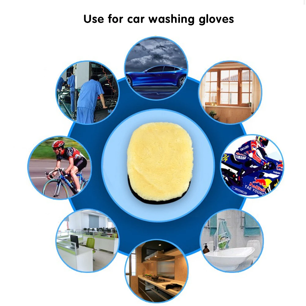 15*24cm Car Cleaning Brush Cleaner Wool Soft Car Washing Gloves Cleaning Brush Motorcycle Washer Care Automotive Car Styling