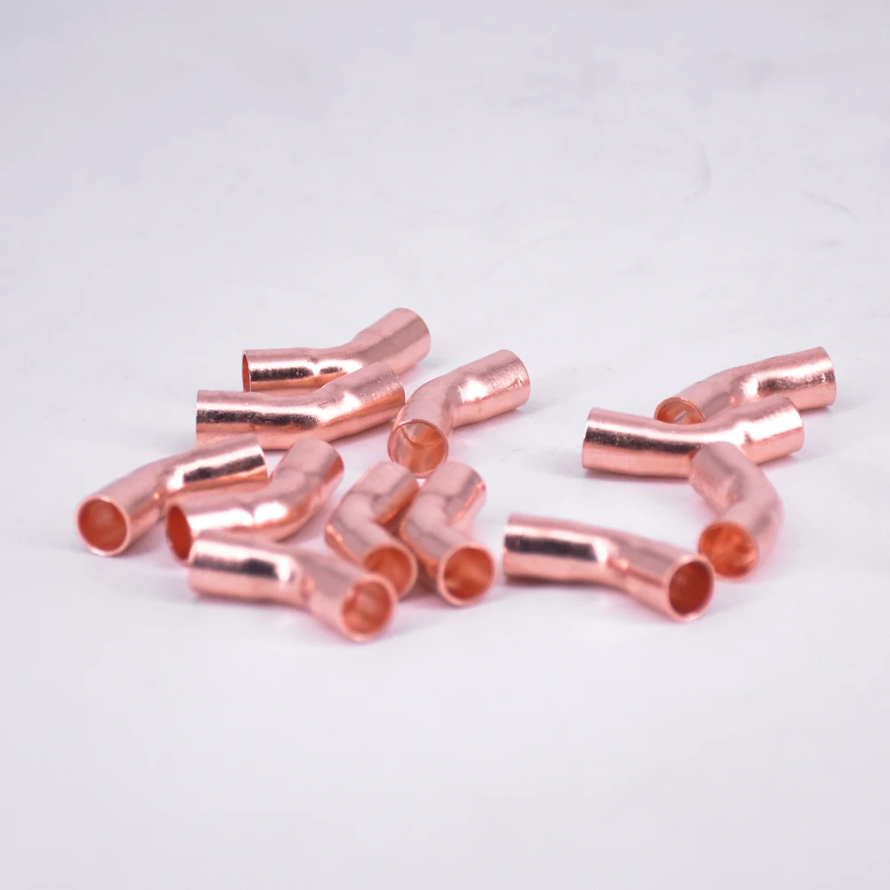 28.6 32 35 38 42 45 50 54mm ID Copper End Feed Solder 45 Degree Elbow  Fitting Coupler For Air Condition