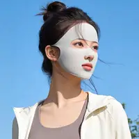 Summer Breathable Sun Mask Women Thin Ice Silk Face Nose Vent Earloop Running Cycling Sports UV Protection Face Cover 4