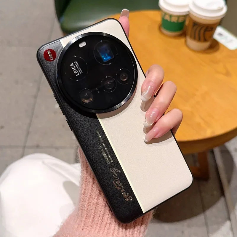 Luxury Leather Texture Fluorescence Color Block Shockproof Bumper Case - Hard Back Cover
