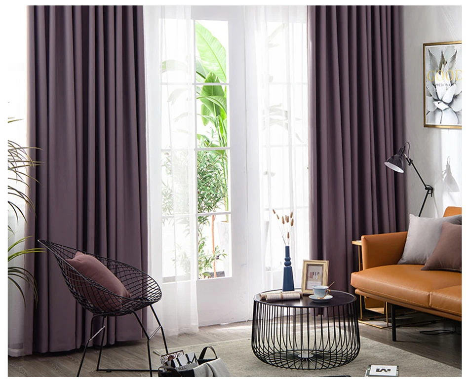 High Shading Solid Color Blackout Curtains for Living Room Bedroom Customizable Modern Curtains Finished Treatments Drapes Panel