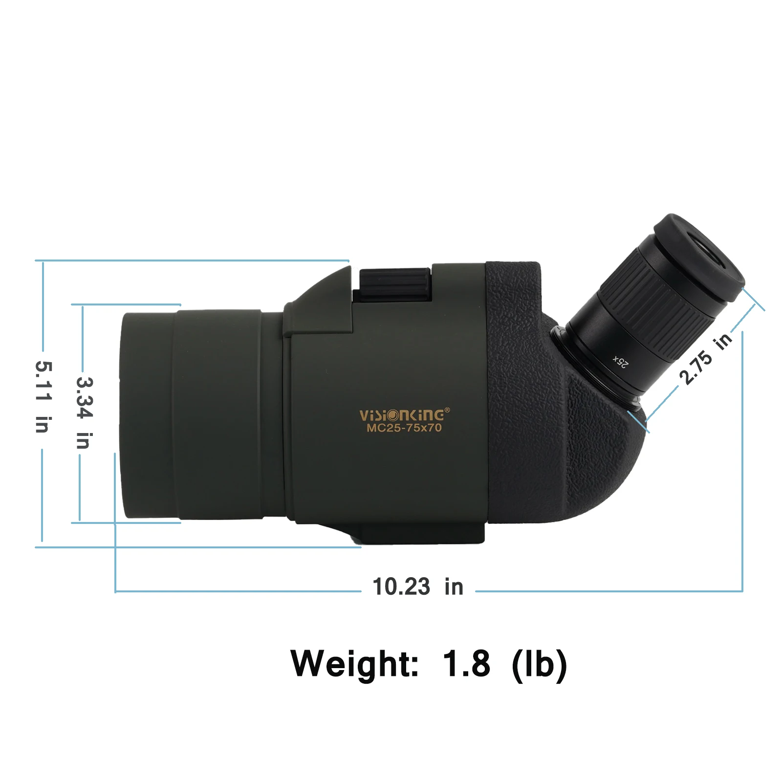 25-75x70 Mak Zoom Spotting Scope Light Weight Bak4 FMC Monocular Birdwatching Camping Equipment Telescope With Tripod Visionking spotting scope