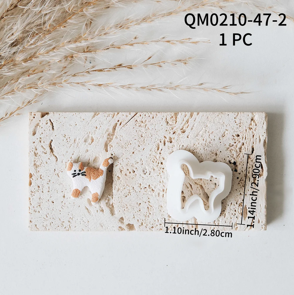 Cartoon Katze geformt Polymer Clay Schneider süße Kätzchen Adler Ohrring baumeln Ton Stanzform für DIY Schmuck Anhänger Herstellung Werkzeuge – Detail 4