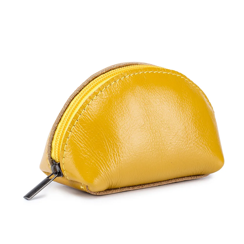 Genuine Leather Mini Coin Purse Female Cowhide Wallets Lady Small Coin Pocket Card Holder Mini Money Bag Portable Clutch