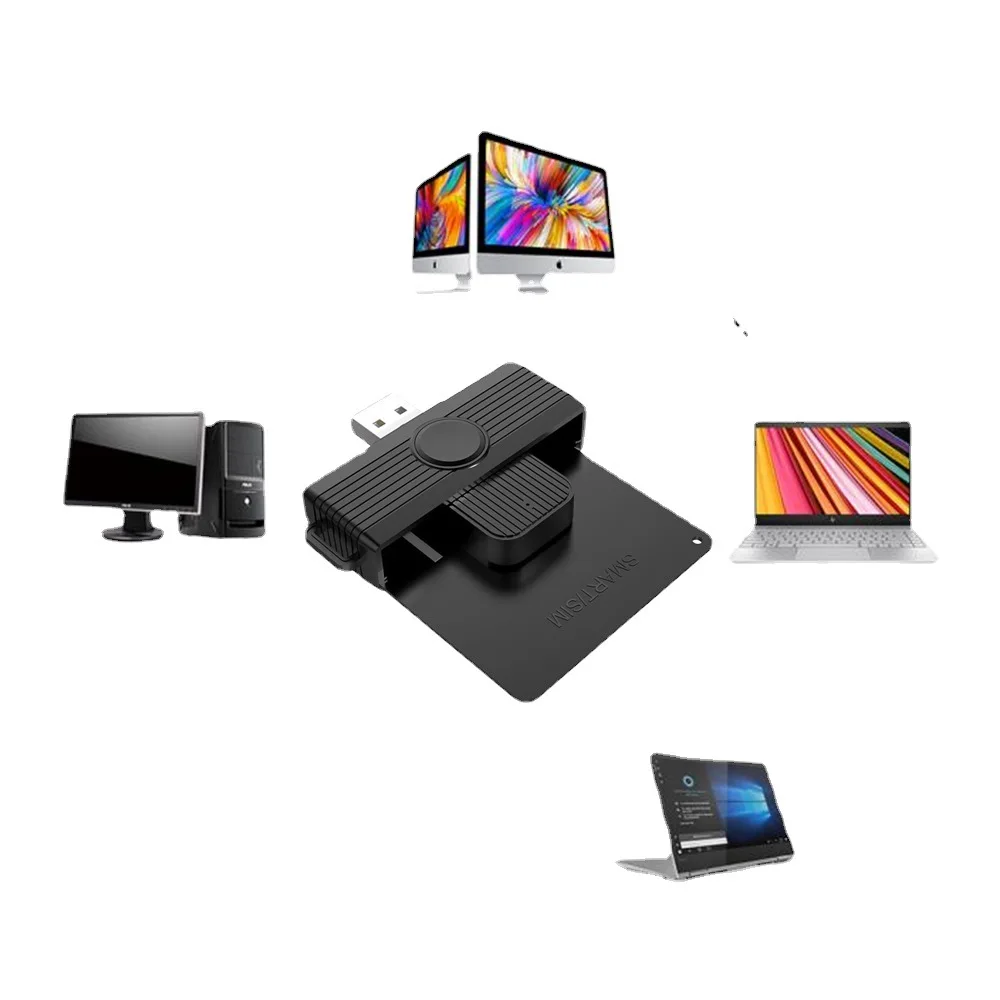 USB type c smart Card Reader memory ID Bank EMV electronic DNIE dni citizen sim cloner connector adapter for Mac OS、Windows