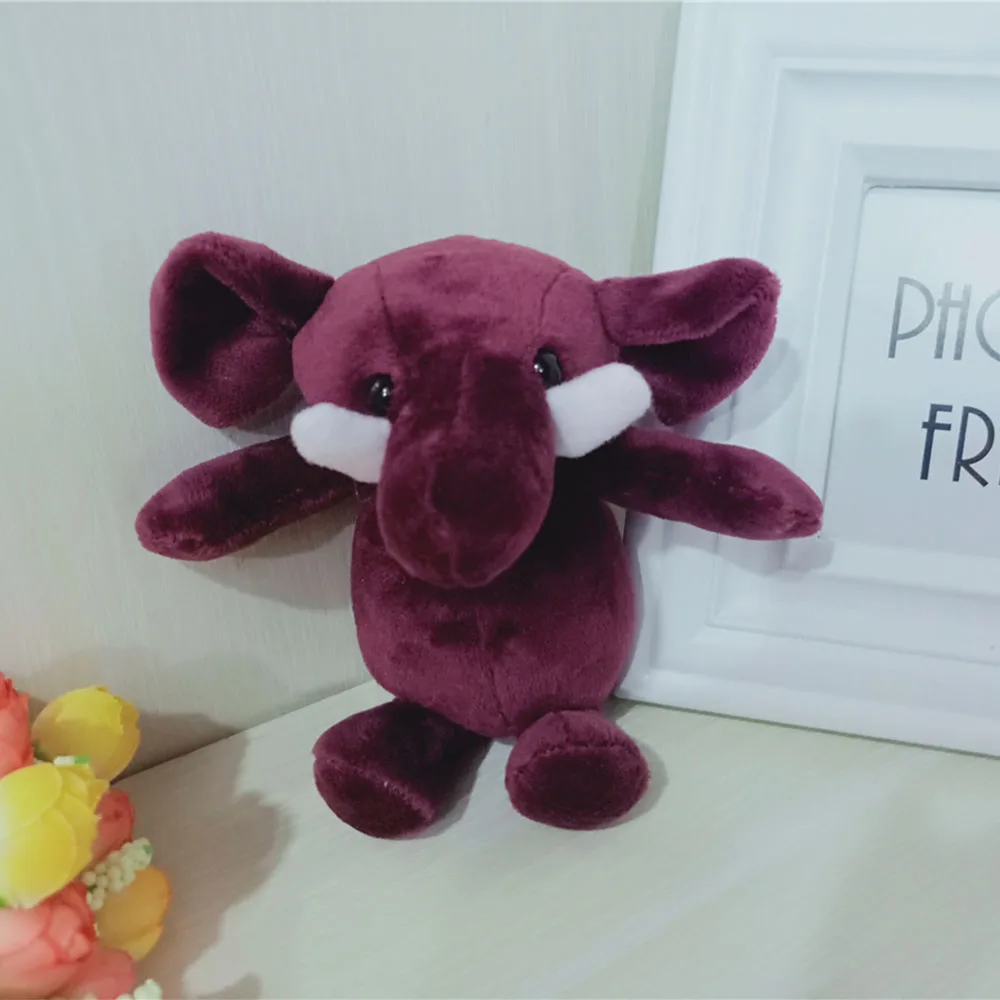 12cm Kawaii 코끼리 플러시 장난감 부드러운 플러시 키 체인 펜던트 가방 장식 귀여운 인형 인형 액세서리 선물 여자 아이들을위한